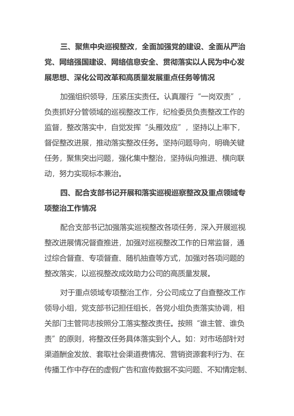 纪检委员落实全面从严治党主体责任情况报告_第3页