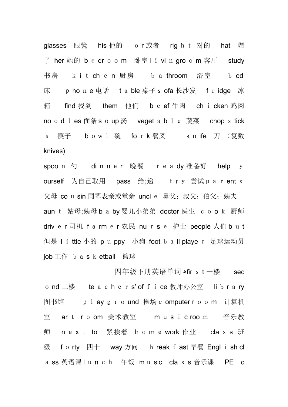 2024年小学年级必背单词表_第3页