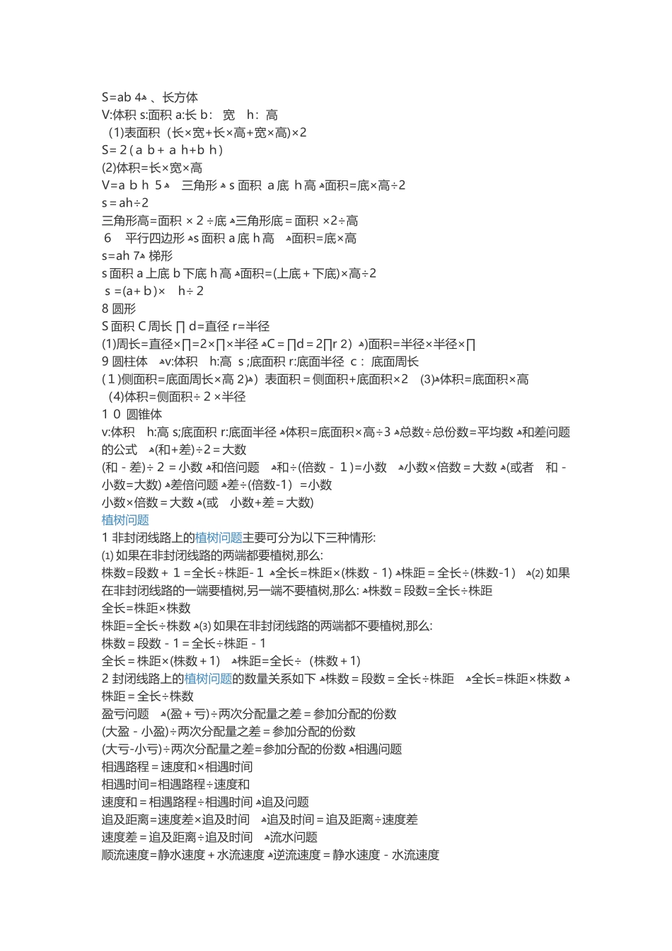 2024年小学生必背数学公式_第2页