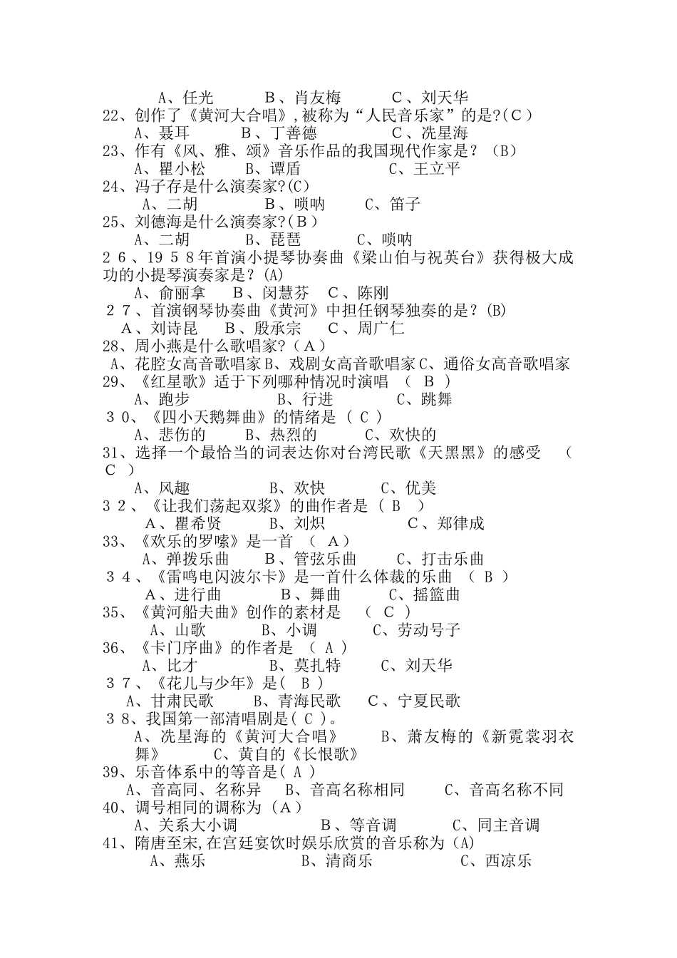 2024年小学音乐知识竞赛试题_第2页