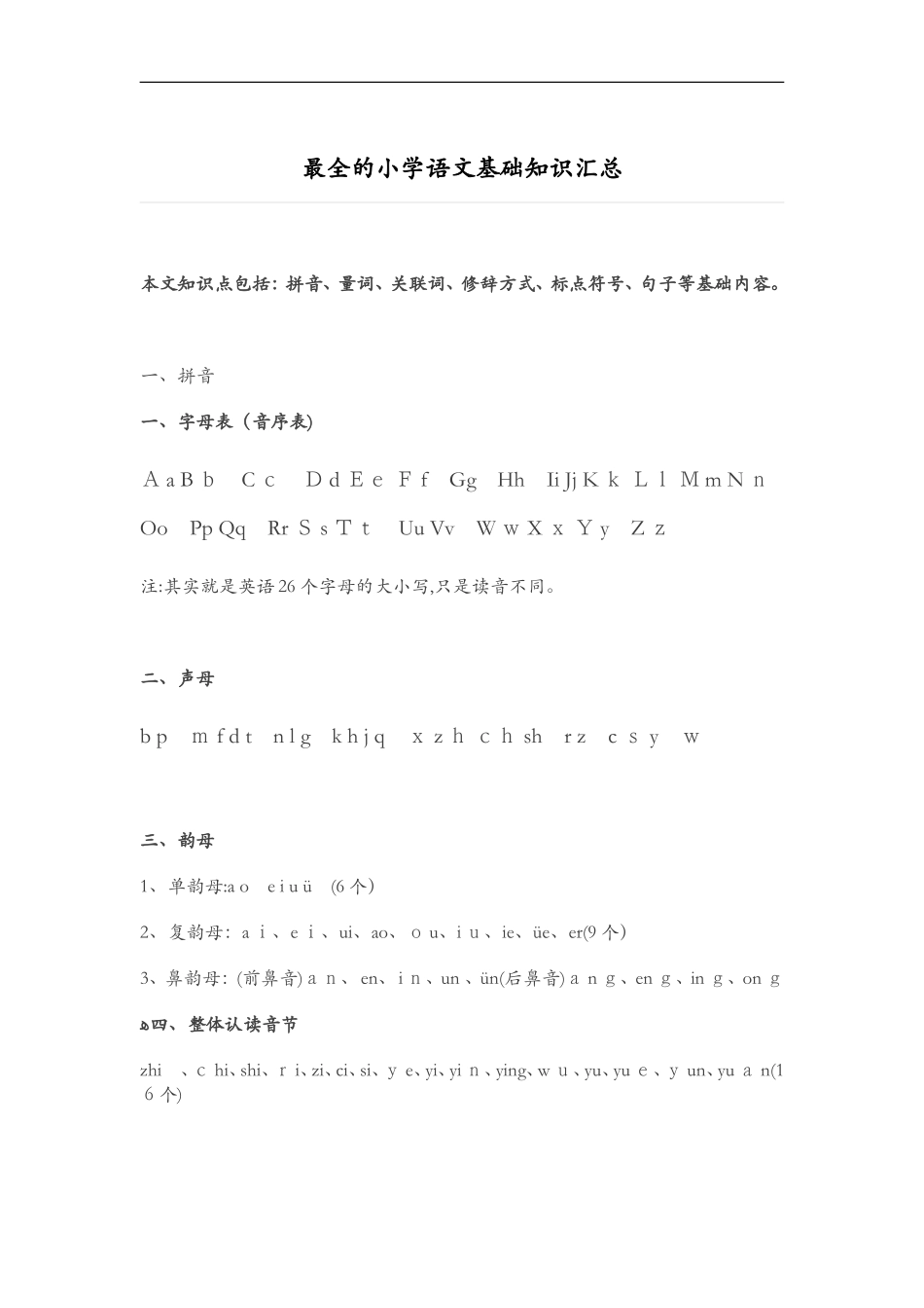 2024年小学语文基础知识归纳_第1页