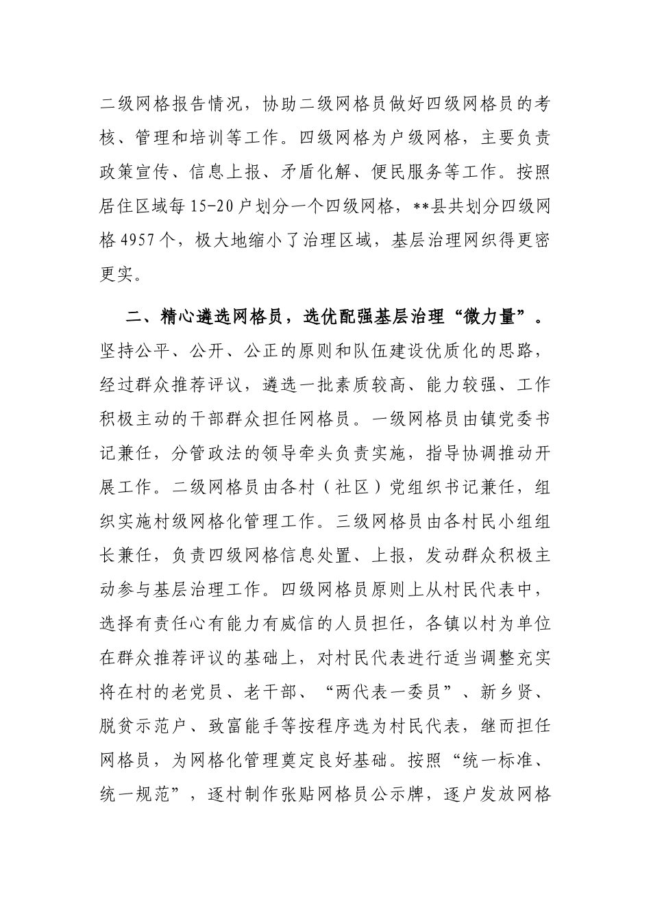 农村网格化治理工作经验交流材料_第2页