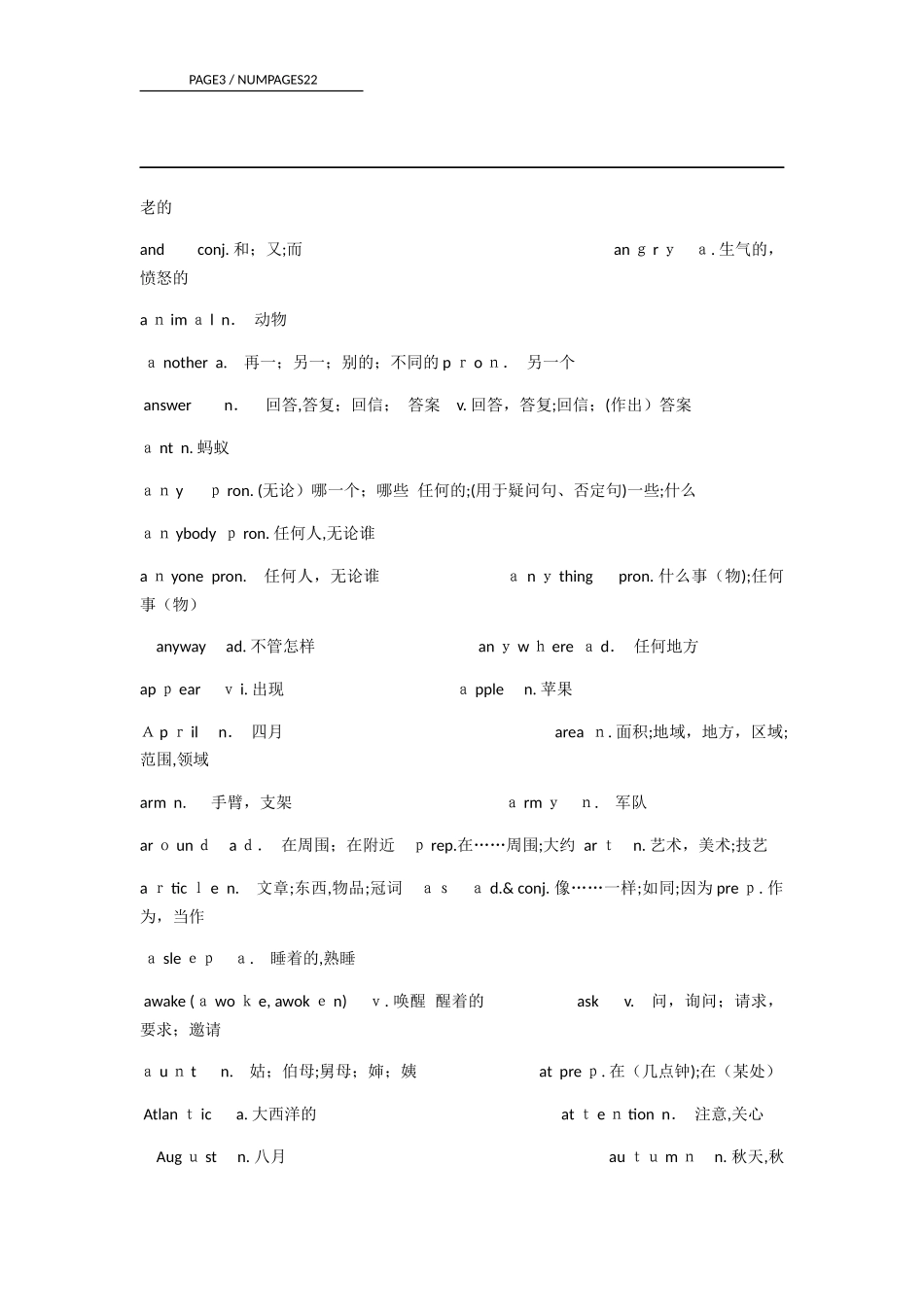 2024年新版初中生必背的单词_第3页