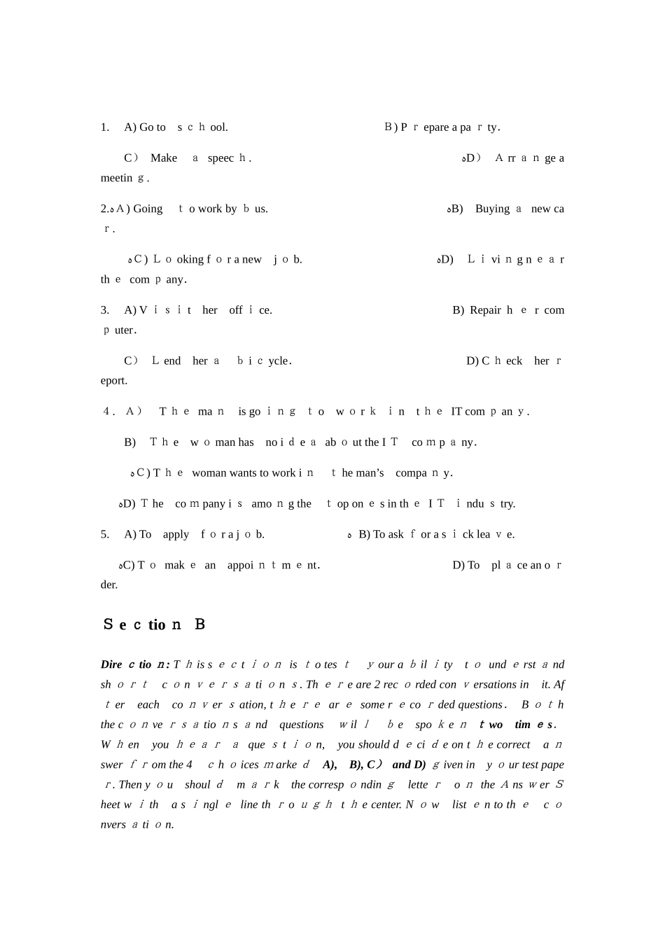 2024年新版高等学校英语应用能力考试A级模拟真题及答案_第2页
