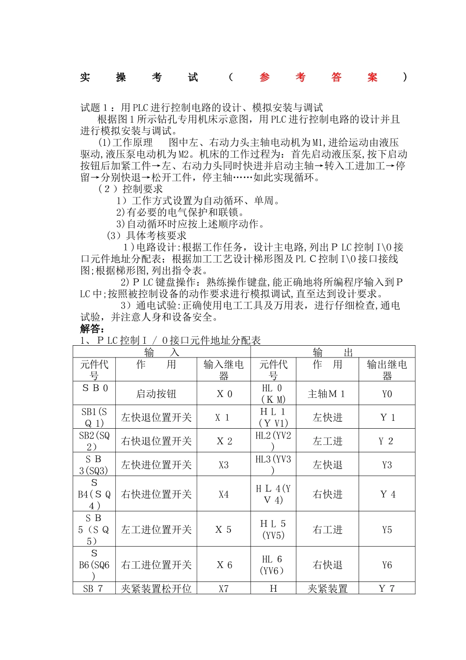 2024年新版维修电工技师实操考题和参考答案解析_第2页