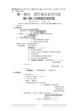 2024年新版西方音乐史考研复习笔记