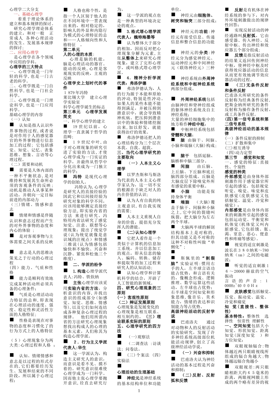 2024年新版心理咨询师三级考试各部分重点全_第1页