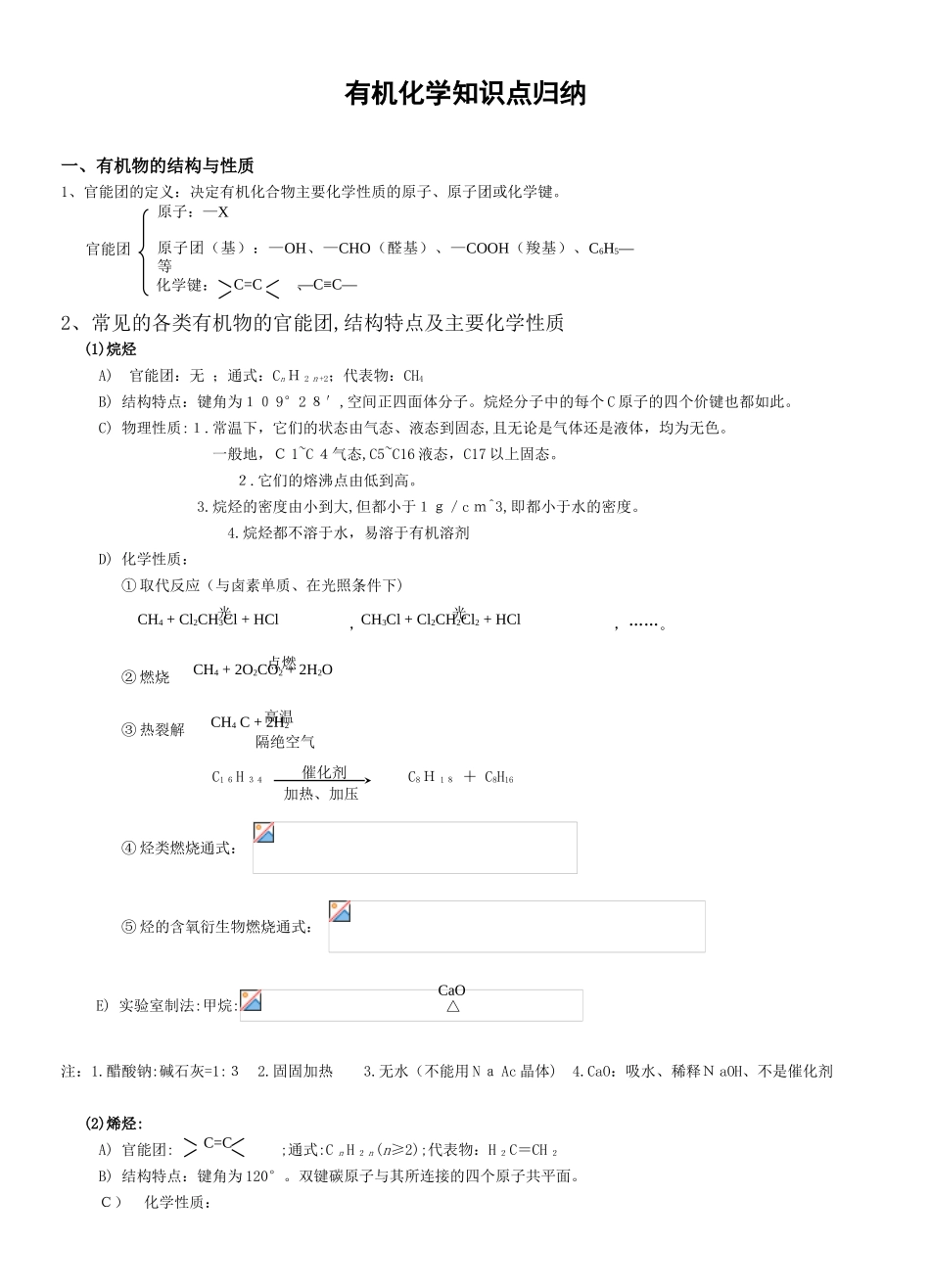2024年新版有机化学知识点总结归纳_第1页