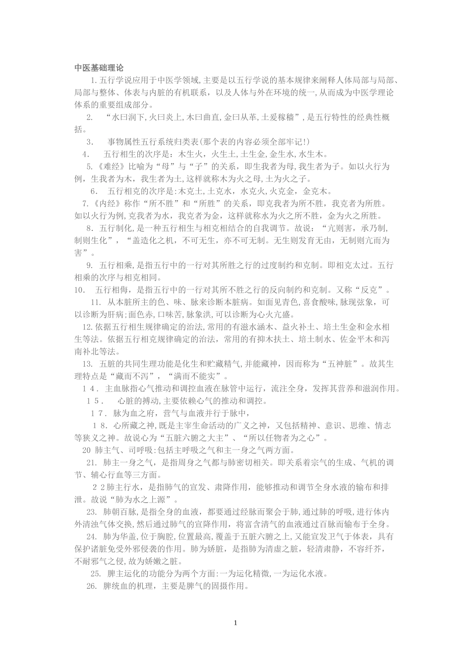 2024年新版中医执业医师考试各科重点_第1页