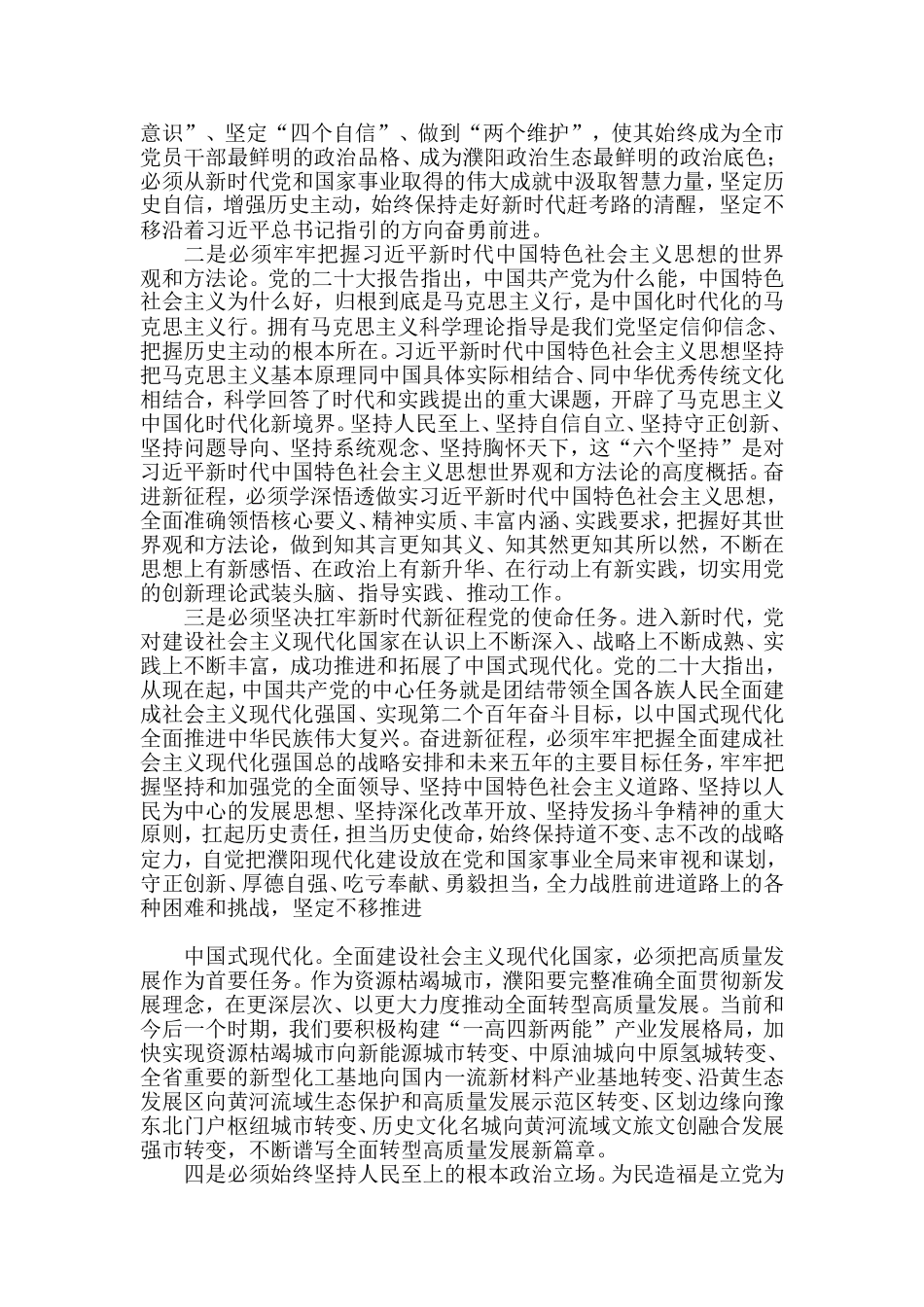 （13篇）濮阳市13位市领导学习二十大精神发言材料汇编_第3页