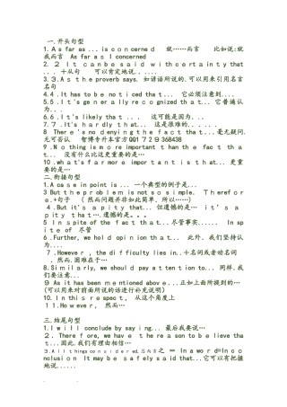 2024年新版专升本英语作文万能句子
