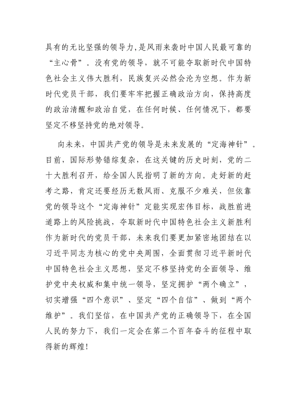 始终坚持党的领导市委书记讨论交流发言（二十大主题）_第3页