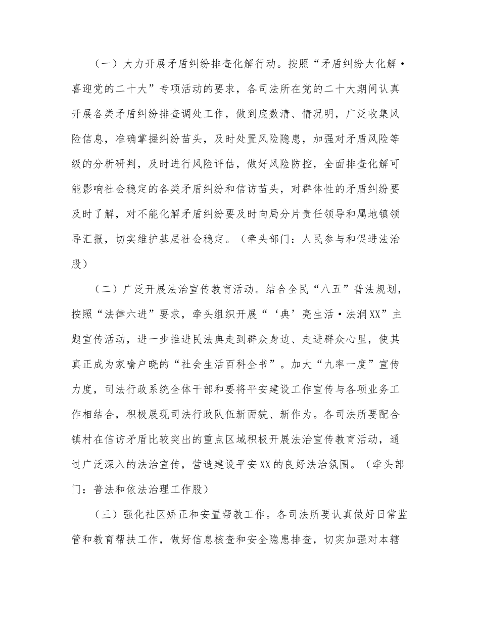 XX县司法行政系统喜迎党的二十大安保维稳工作实施方案_第2页