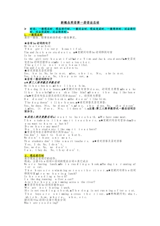 2024年新概念英语第一册语法知识点汇总
