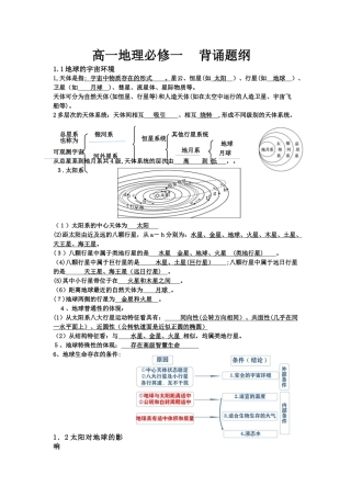 2024年新教材鲁教版必修一必背知识点总结
