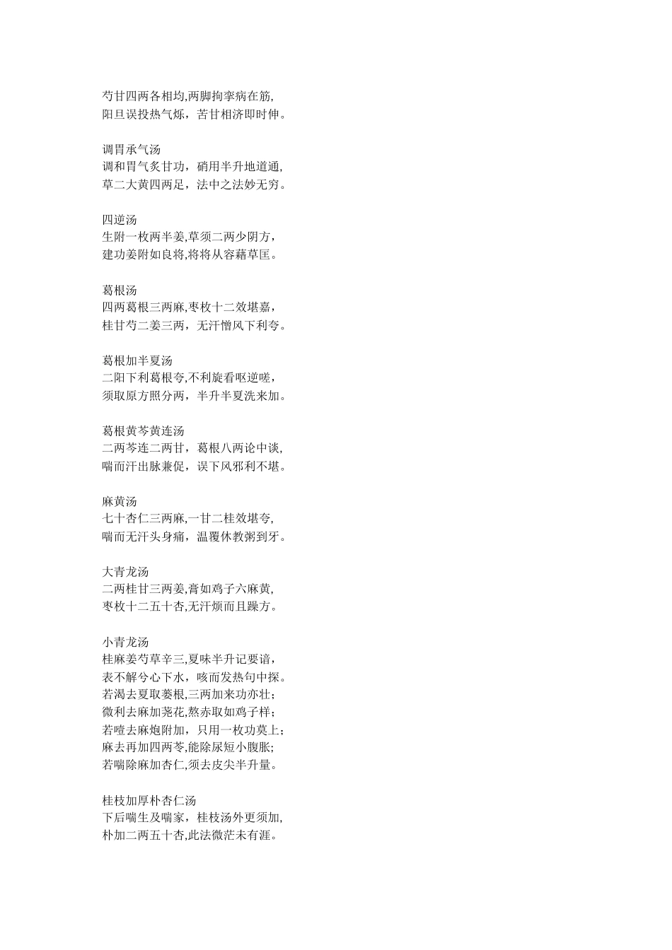 2024年学经方必背的长沙方歌括_第2页