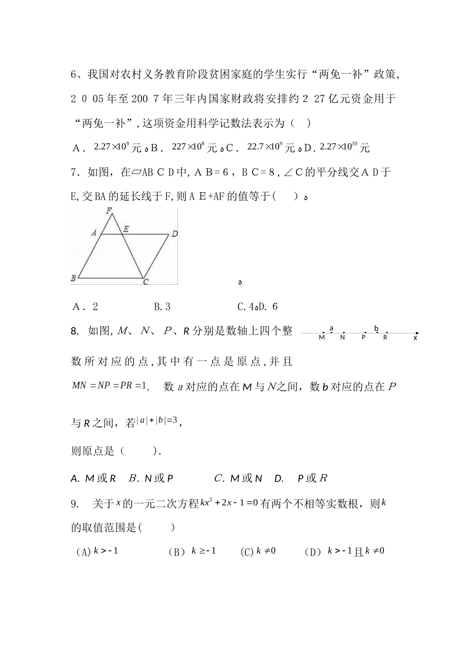 2024年学业水平测试数学模拟试题_第2页