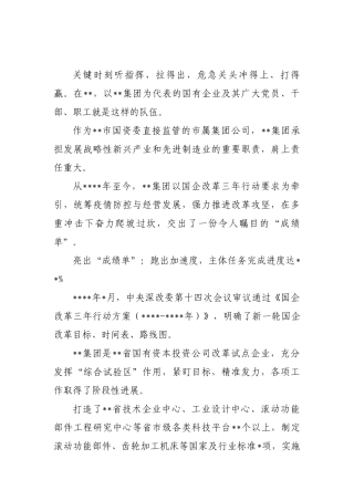 国企改革三年行动工作报告 (3)