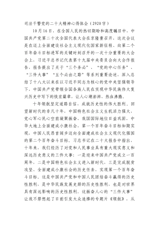 司法干警盛会精神心得体会