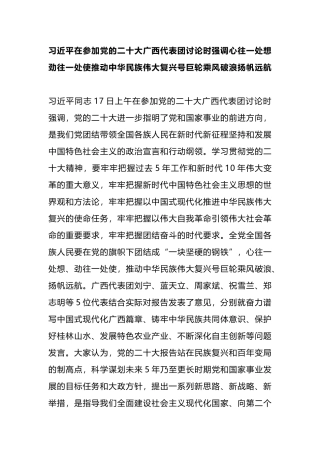 二十大报告学习体会（政治局常委讨论）