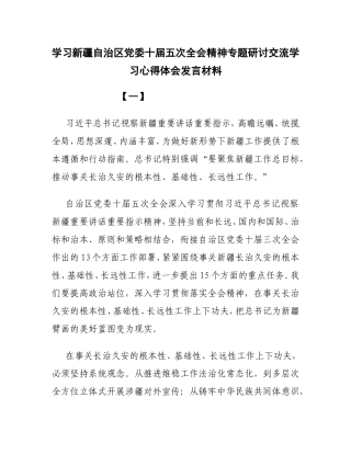 4篇学习新疆自治区党委十届五次全会精神心得体会