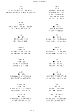 2024年义务教育阶段136首必背诗文