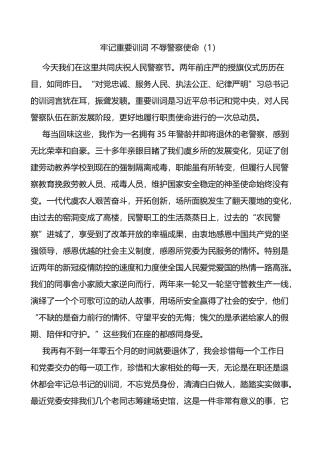 民警代表在警察节活动上的发言材料范文3篇公安局