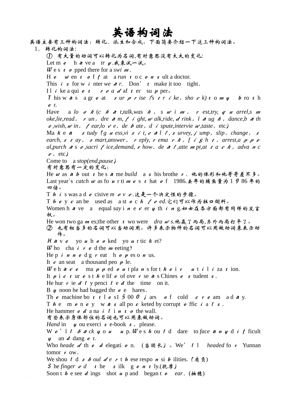 2024年英语构词法归纳总结_第1页