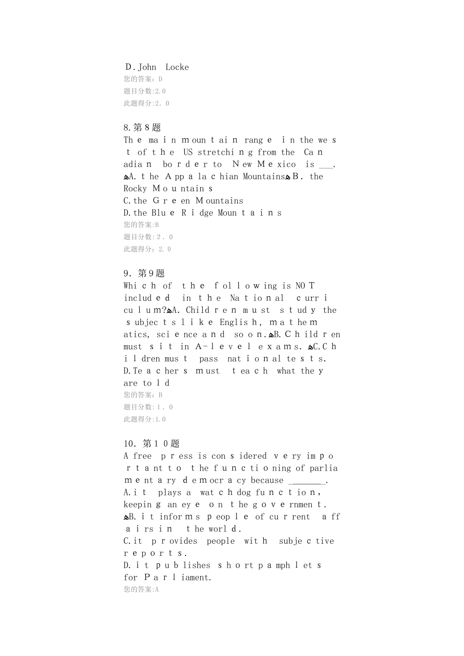 2024年英语国家概况在线作业_第3页