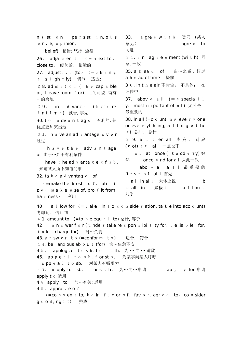 2024年英语六级词组大全_第2页