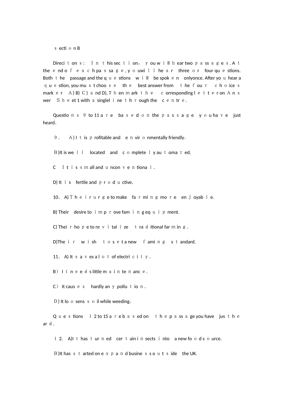 2024年英语六级模拟真题_第3页