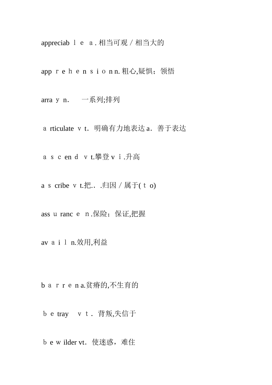 2024年英语六级听力高频词汇_第3页