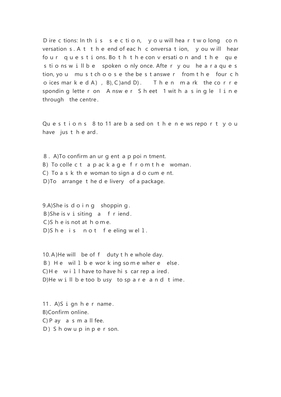 2024年英语四级模拟真题试卷二完整版_第3页