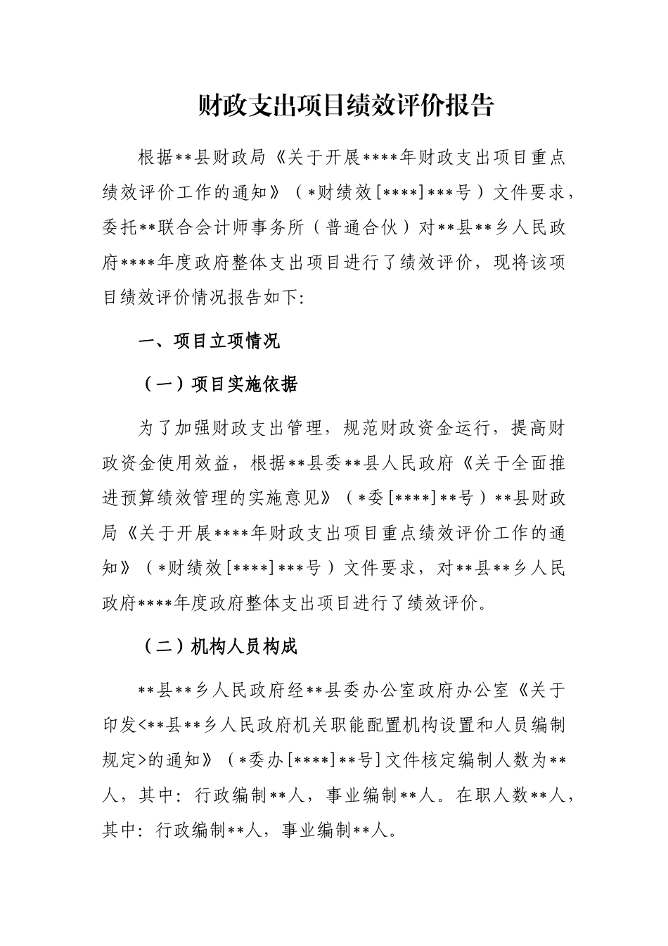 财政支出项目绩效评价报告_第1页