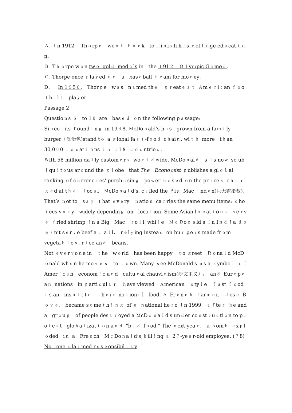 2024年月北京地区成人本科学士学位英语真题及答案_第3页