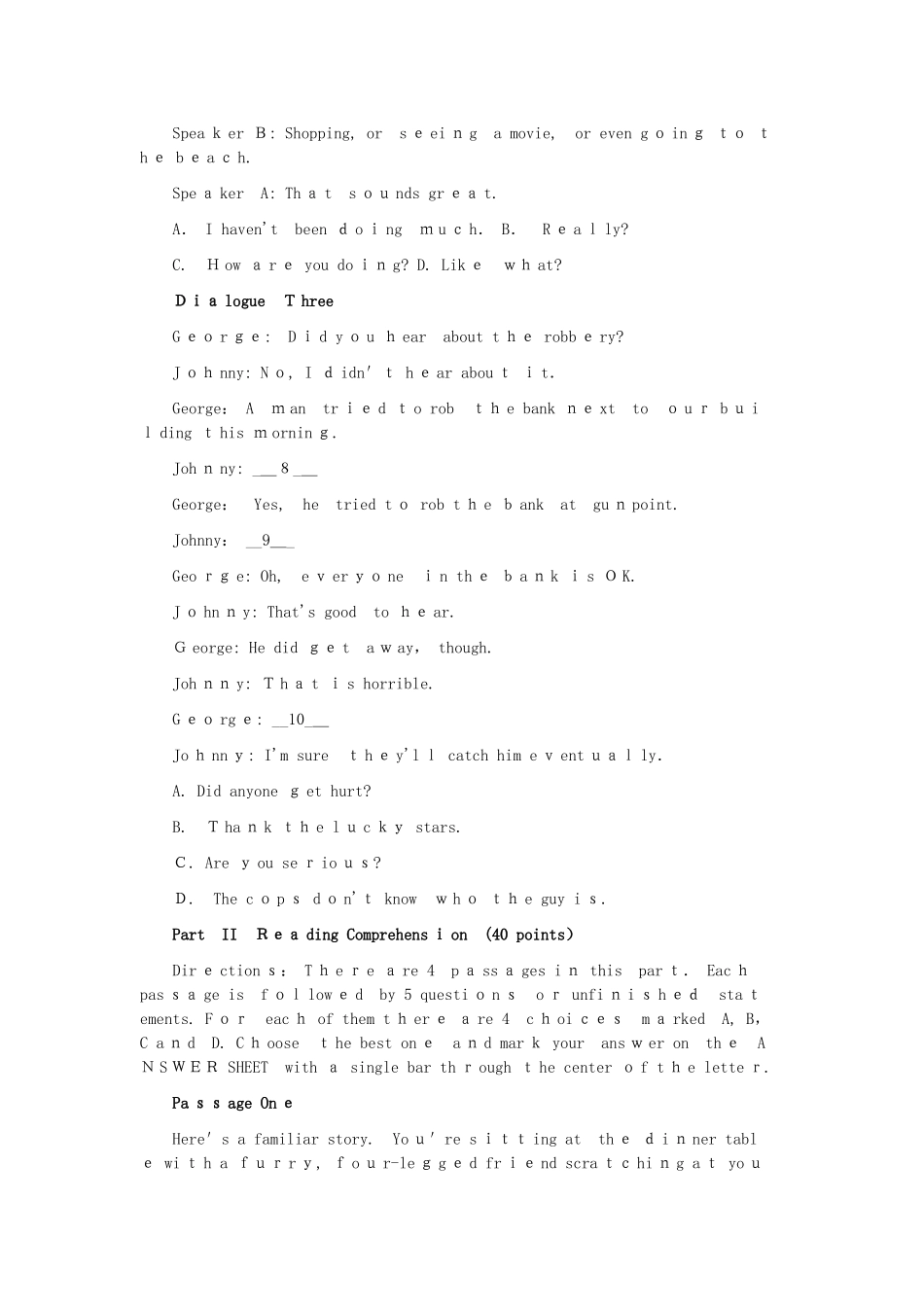 2024年月成考学位英语真题与参考答案_第2页