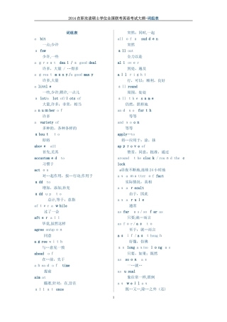 2024年在职攻读硕士学位联考英语考试大纲词组表