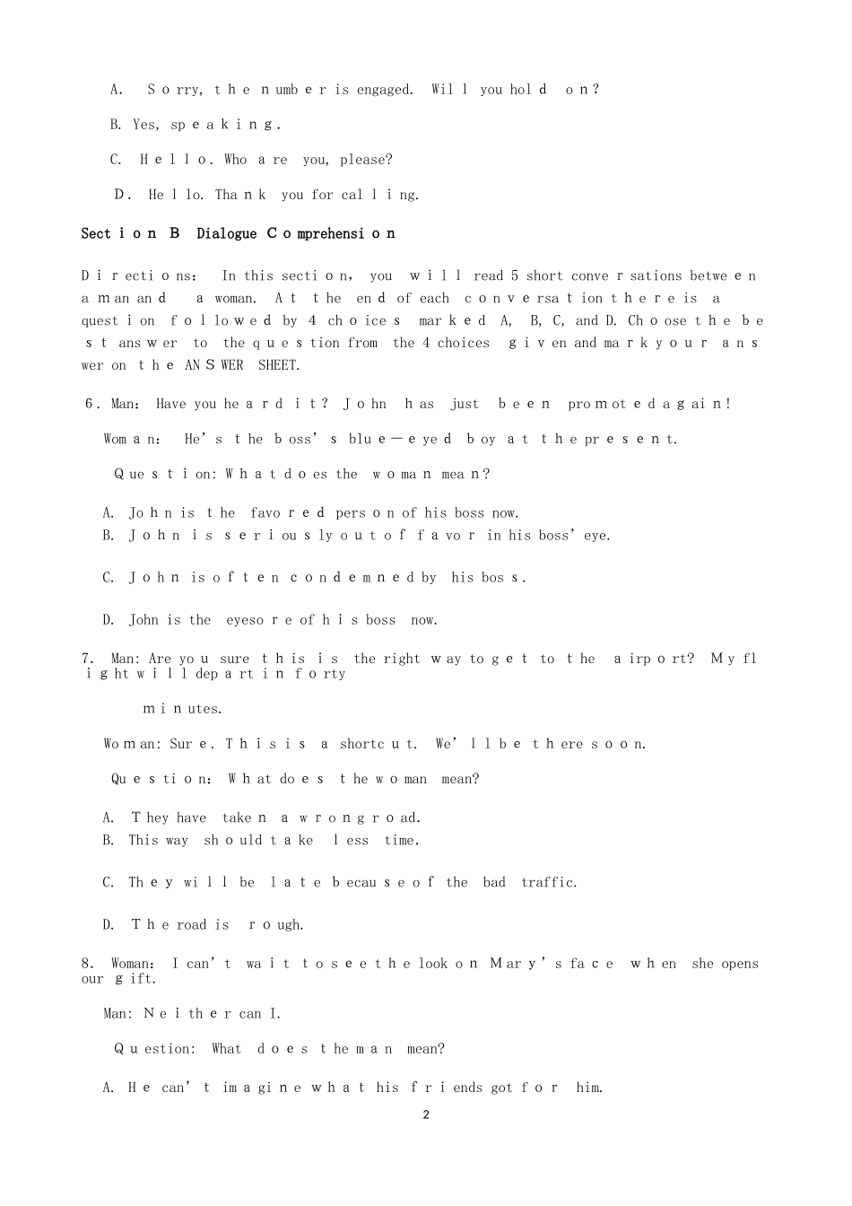 2024年在职攻读硕士学位联考英语模拟试题及答案_第2页