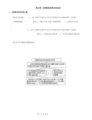 2024年长期股权投资归纳总结