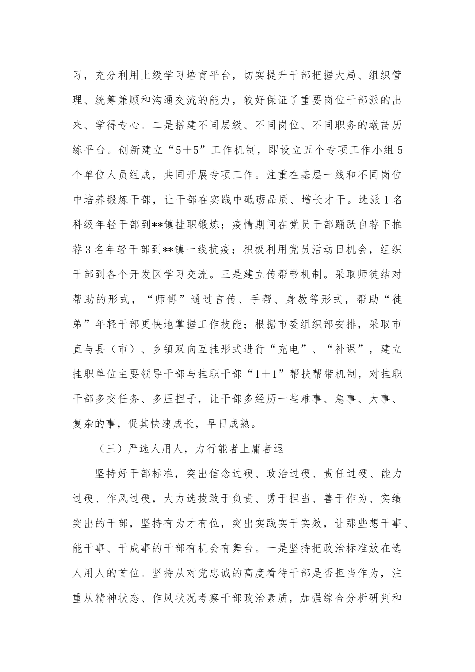 党工委关于选人用人专项工作的报告（巡察专项）_第3页