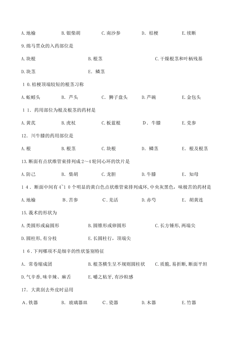 2024年执业药师常用中药的鉴别_第2页