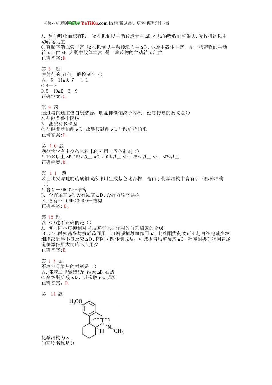 2024年执业药师考试药学专业知识常错题型_第2页