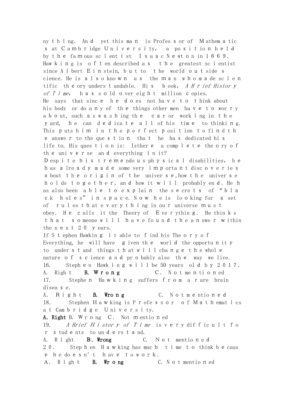 2024年职称英语等级考试理工类B级试题与答案_第3页