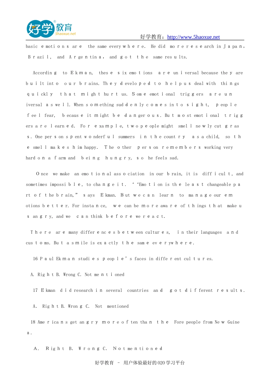 2024年职称英语等级考试卫生类A级试题及答案_第3页