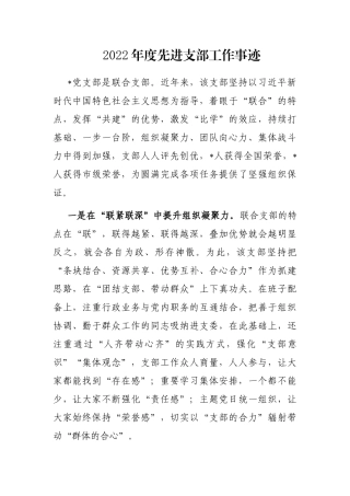 2022年度先进支部工作事迹
