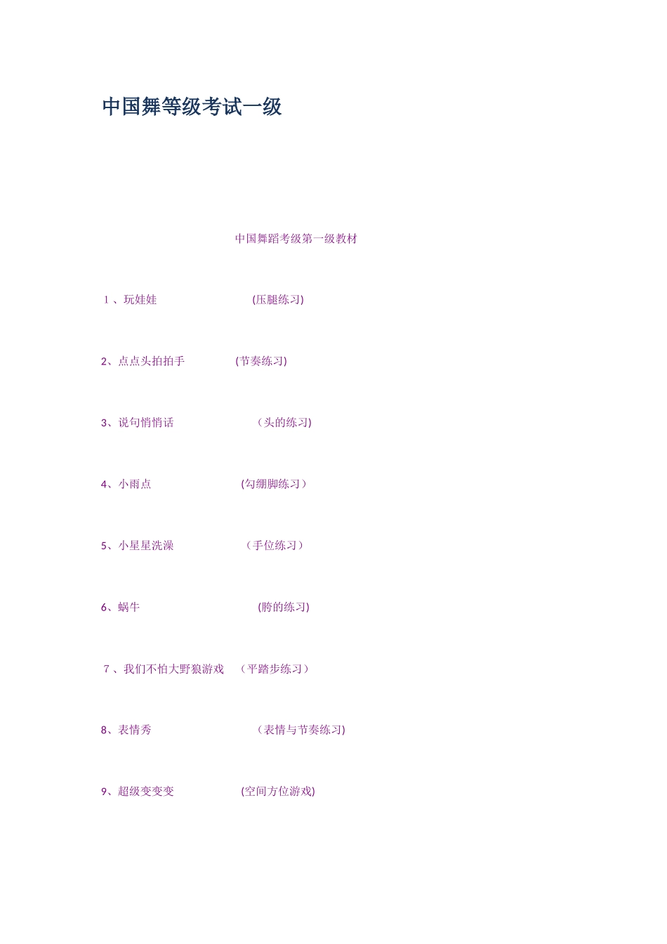 2024年中国舞等级考试一级_第1页