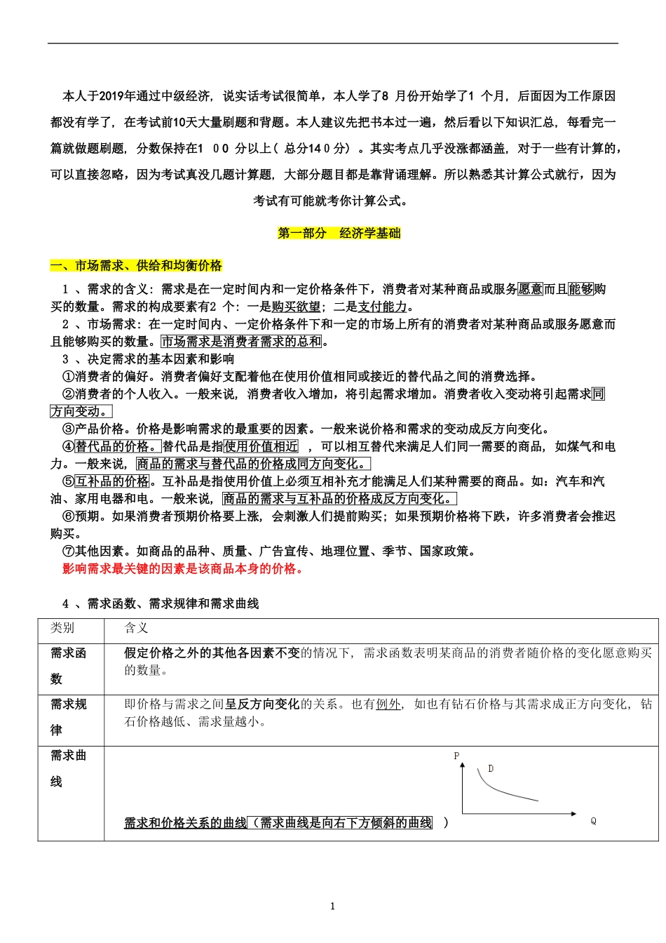 2024年中级经济师基础知识汇总_第1页