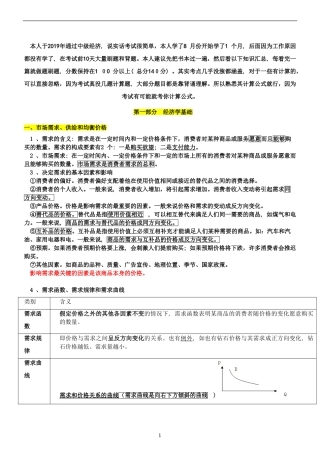 2024年中级经济师基础知识汇总
