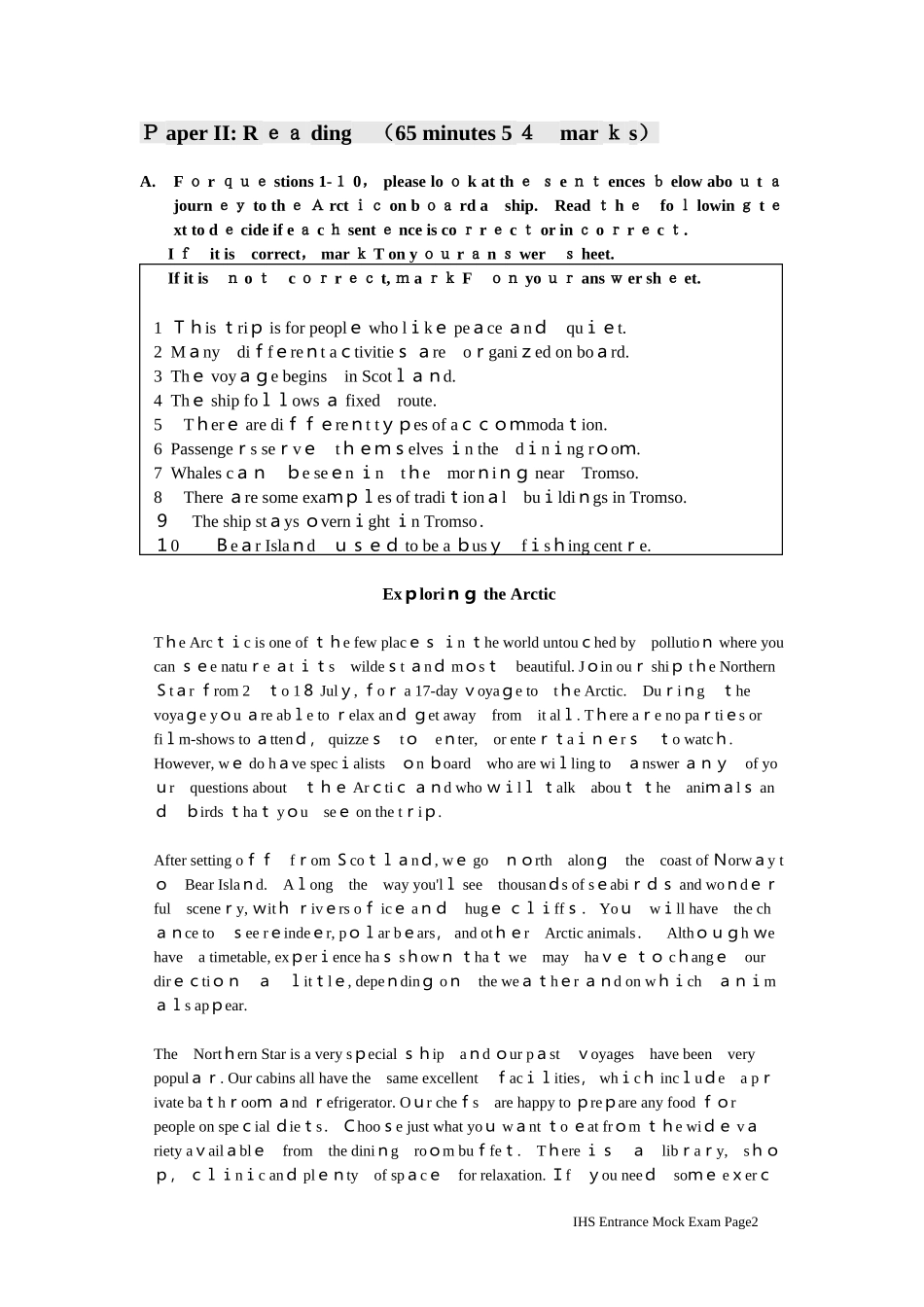 2024年中美国际高中入学考试模拟试卷英语_第2页