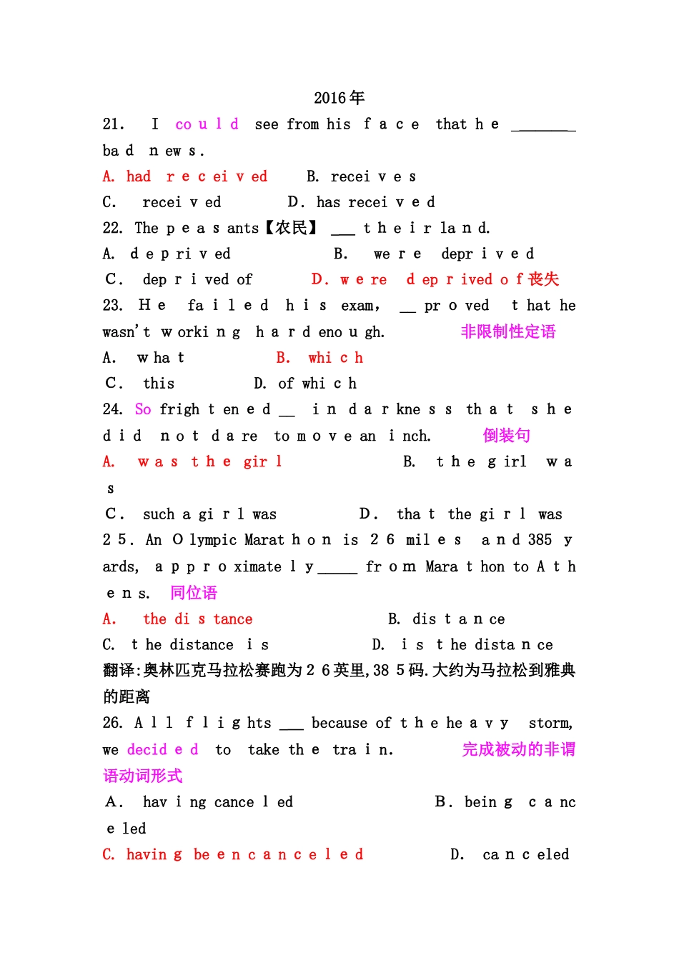 2024年中石油职称英语考试历年单选汇总_第1页